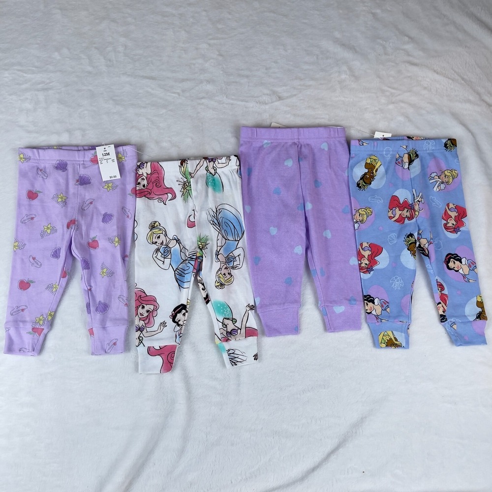 Cinderella Princess Lot of 4 Pants Toddler Girls Sz‎ 12M Multi Patterned Pull On